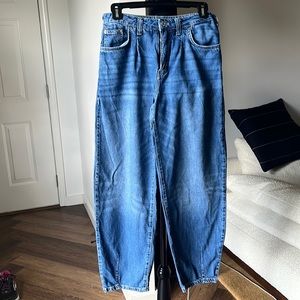 Pilcro pleated jeans mid rise